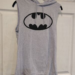 Batman Men's Size S Gray DC Gotham Boxing Pullover Hooded Muscle Shirt